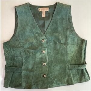 Marsh Landing vintage Green Suede Vest Hobbit Hobbitcore